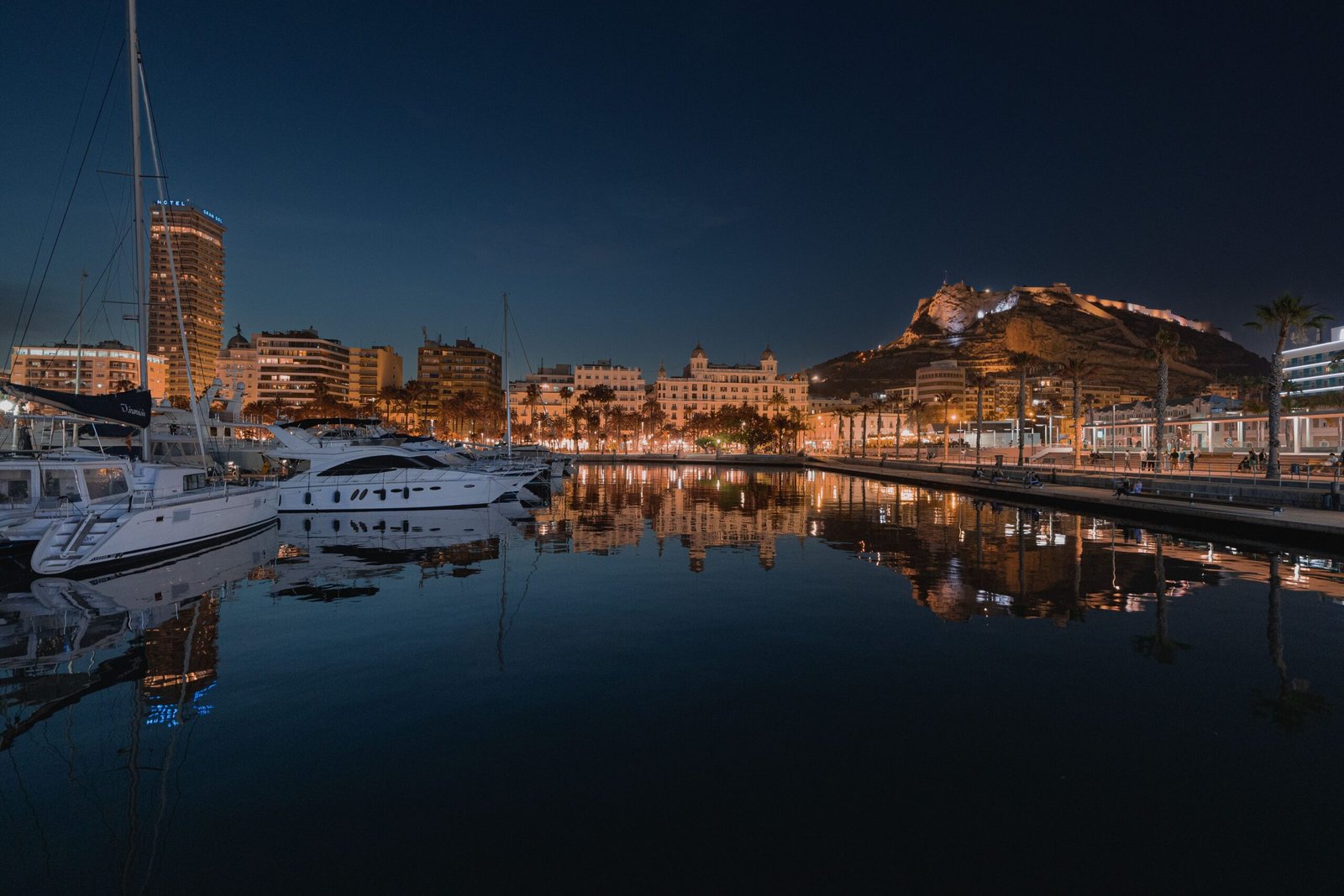 Alicante skyline and harbour